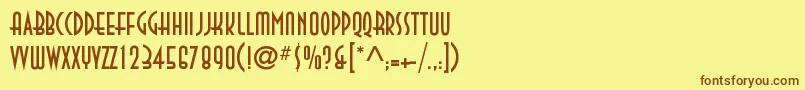 DecotechTl Font – Brown Fonts on Yellow Background