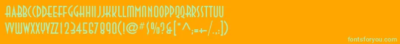 Шрифт DecotechTl – зелёные шрифты на оранжевом фоне
