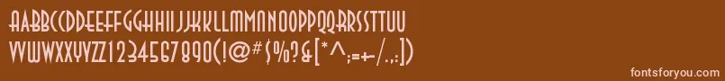 DecotechTl-Schriftart – Rosa Schriften auf braunem Hintergrund