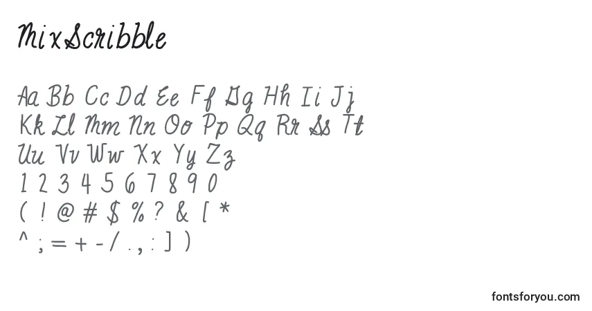 Шрифт MixScribble – алфавит, цифры, специальные символы