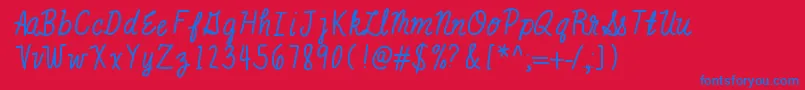 MixScribble Font – Blue Fonts on Red Background