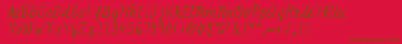 MixScribble Font – Brown Fonts on Red Background