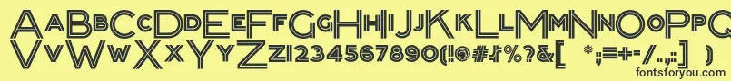 Packardclippernf Font – Black Fonts on Yellow Background