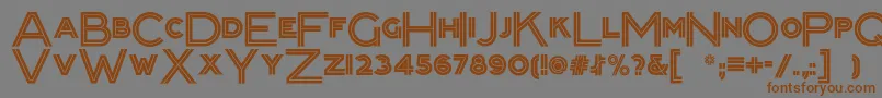 Packardclippernf-Schriftart – Braune Schriften auf grauem Hintergrund