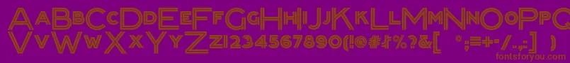 フォントPackardclippernf – 紫色の背景に茶色のフォント