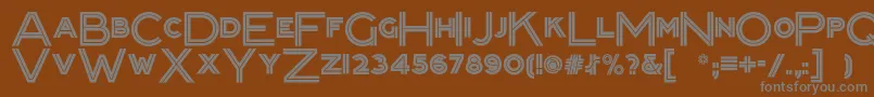 Packardclippernf-fontti – harmaat kirjasimet ruskealla taustalla