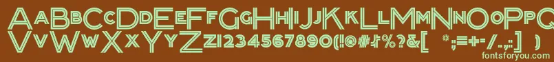 Packardclippernf Font – Green Fonts on Brown Background