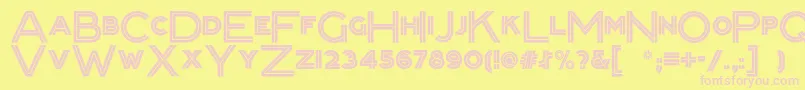 Packardclippernf-fontti – vaaleanpunaiset fontit keltaisella taustalla