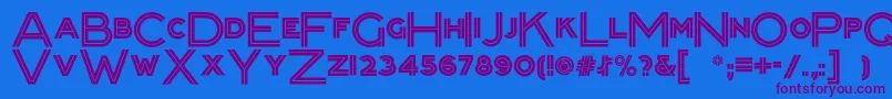 Packardclippernf Font – Purple Fonts on Blue Background