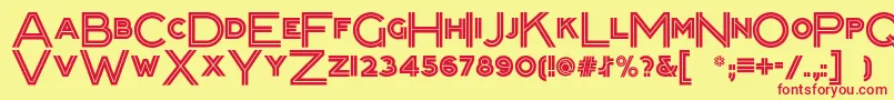 Packardclippernf Font – Red Fonts on Yellow Background