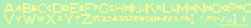フォントPackardclippernf – 黄色の文字が緑の背景にあります