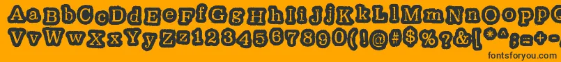 Fonte OxeranzRegular – fontes pretas em um fundo laranja