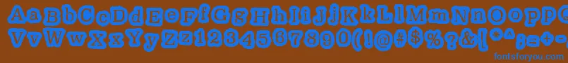 Więcej informacji o czcionce OxeranzRegular Czcionka OxeranzRegular – niebieskie czcionki na brązowym tle