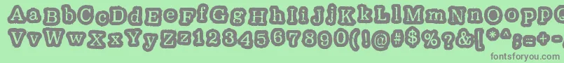 OxeranzRegular Font – Gray Fonts on Green Background