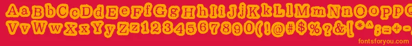 OxeranzRegular Font – Orange Fonts on Red Background