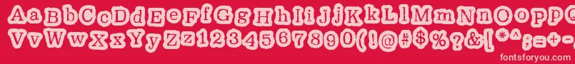 OxeranzRegular Font – Pink Fonts on Red Background