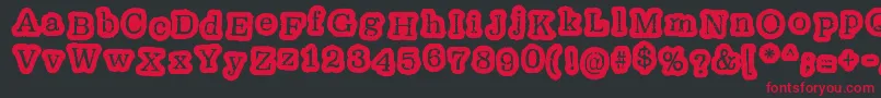 フォントOxeranzRegular – 黒い背景に赤い文字