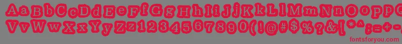 OxeranzRegular-Schriftart – Rote Schriften auf grauem Hintergrund
