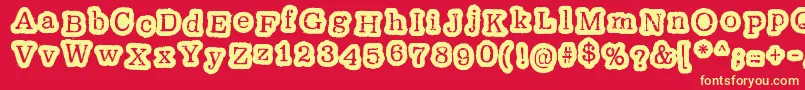 OxeranzRegular Font – Yellow Fonts on Red Background