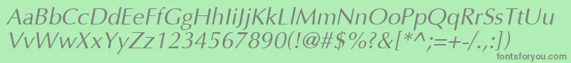 Agoo Font – Gray Fonts on Green Background