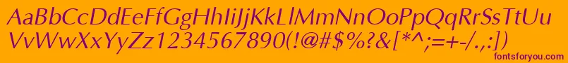 Agoo Font – Purple Fonts on Orange Background