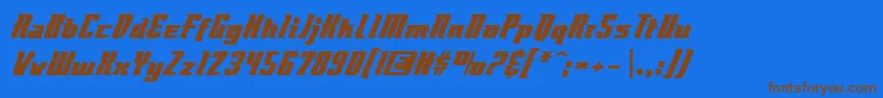 Flyboybb Font – Brown Fonts on Blue Background