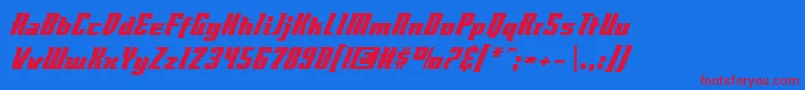 Flyboybb Font – Red Fonts on Blue Background