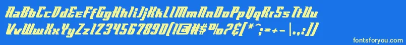 Flyboybb Font – Yellow Fonts on Blue Background