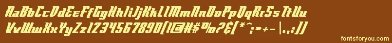 Flyboybb Font – Yellow Fonts on Brown Background