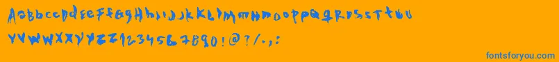 Evilcop Font – Blue Fonts on Orange Background