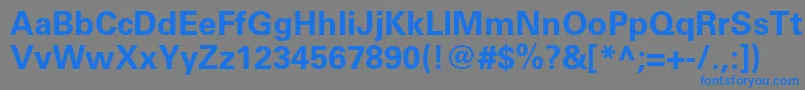 フォントUniversltstdBold – 灰色の背景に青い文字