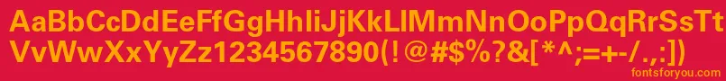 フォントUniversltstdBold – 赤い背景にオレンジの文字