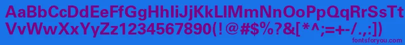 UniversltstdBold Font – Purple Fonts on Blue Background