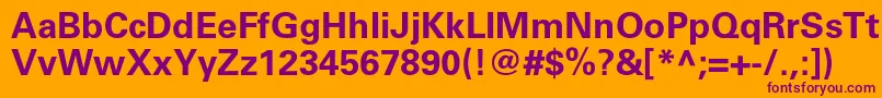 UniversltstdBold Font – Purple Fonts on Orange Background