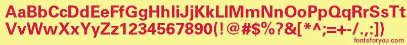UniversltstdBold Font – Red Fonts on Yellow Background