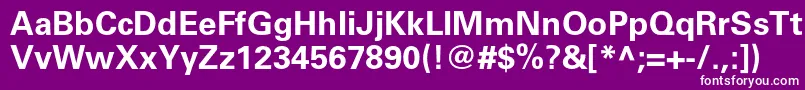 フォントUniversltstdBold – 紫の背景に白い文字