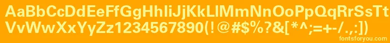 UniversltstdBold Font – Yellow Fonts on Orange Background