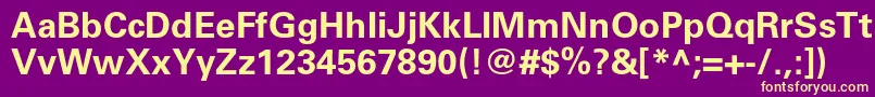 UniversltstdBold Font – Yellow Fonts on Purple Background