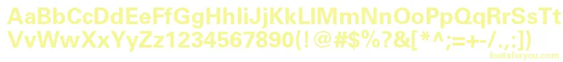 UniversltstdBold Font – Yellow Fonts on White Background