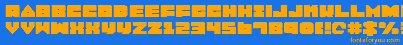 LoboTommyExpanded Font – Orange Fonts on Blue Background
