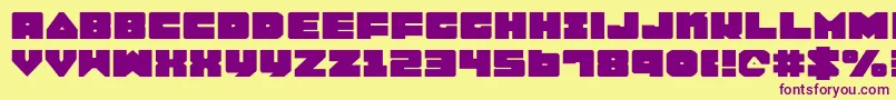 LoboTommyExpanded Font – Purple Fonts on Yellow Background