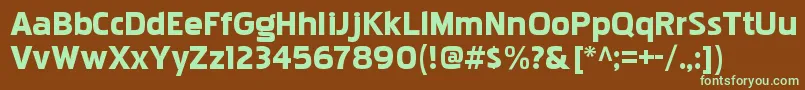 PakenhamxpblRegular-fontti – vihreät fontit ruskealla taustalla