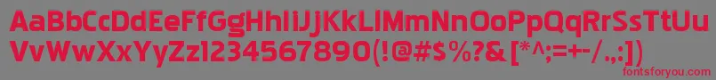 Fonte PakenhamxpblRegular – fontes vermelhas em um fundo cinza