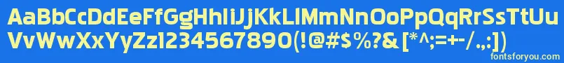 PakenhamxpblRegular Font – Yellow Fonts on Blue Background