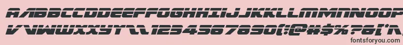 Federalescortlaserital-Schriftart – Schwarze Schriften auf rosa Hintergrund