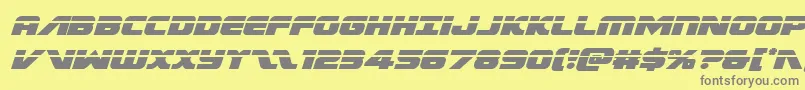 Federalescortlaserital-Schriftart – Graue Schriften auf gelbem Hintergrund