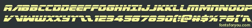 Weitere Informationen zur Federalescortlaserital-Schriftart Federalescortlaserital-Schriftart – Gelbe Schriften auf schwarzem Hintergrund