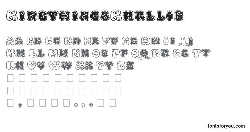 Schriftart KingthingsKurllie – Alphabet, Zahlen, spezielle Symbole
