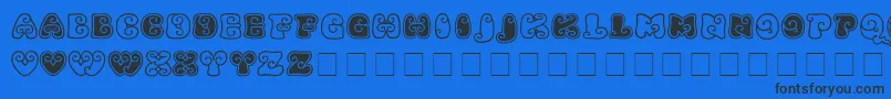 KingthingsKurllie Font – Black Fonts on Blue Background