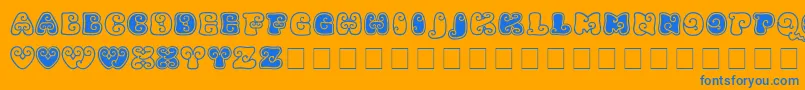 KingthingsKurllie Font – Blue Fonts on Orange Background